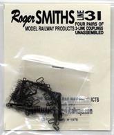 Roger Smith Line31 00 Gauge Pack of 8 Standard 3 Link CouplingsPack of eight standard length 3-link couplings with etched brass coupling hooks and individual pre-formed links. This pack will allow&nbsp;four vehicles to be equipped with usable 3-link type couplings.