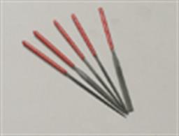 Set of 5 miniature needle files 100mm overal length.