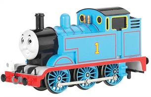 Thomas is a blue six-wheeled (0-6-0 Tank) steam engine with the number 1 painted on his side tanks.  Thomas first appeared in 1946 in the 2nd book in Reverend Wilbert Awdry's The Railway Series, entitled 'Thomas the Tank Engine,' and he is the principal character in the 4 stories contained in the book. Thomas's best friends are Percy and Toby.  He works on a branch line with his coaches Annie and Clarabel.