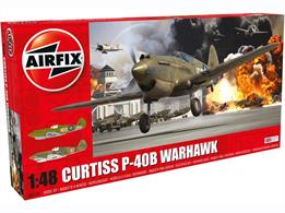 Airfix A05130 1/48th Curtiss P40B Fighter Aircraft KitNumber of Parts 106   Length 202mm  Wingspan 237mm