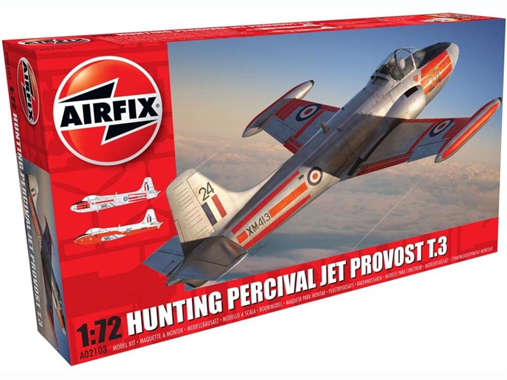 Airfix A02103 Hunting Percival Jet Provost T3 Trainer Aircraft Kit 1/72