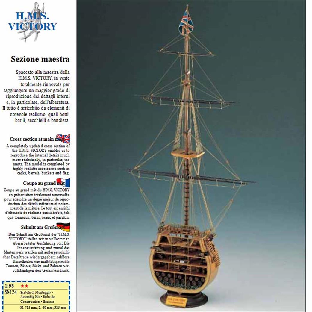 Corel 1/98 SM24 HMS Victory 1805 cut away section