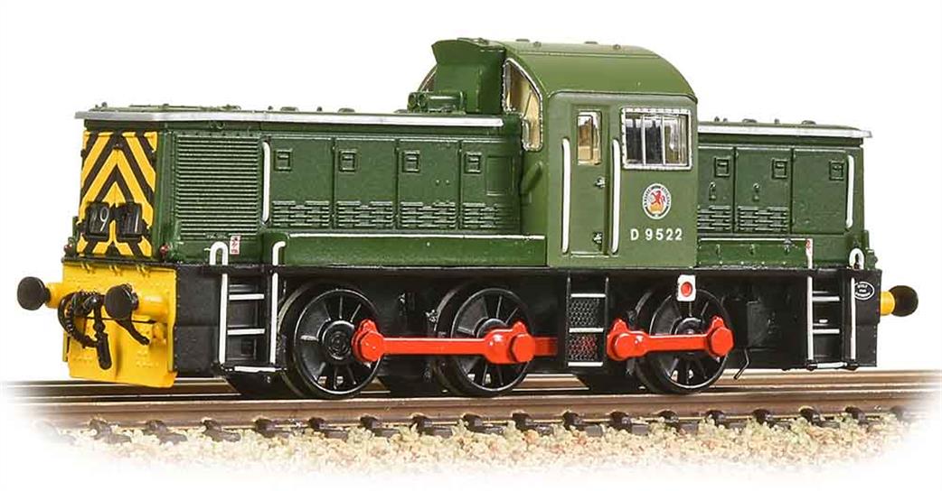 Graham Farish 372-950ASF BR D9522 Class 14 0-6-0 Diesel Hydraulic BR Green Wasp Stripes DCC and Sound N