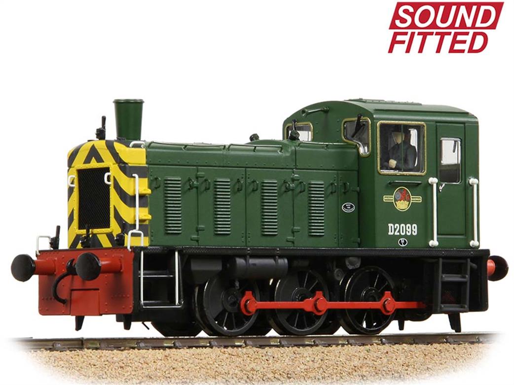 Bachmann OO 31-364BSF BR D2099 Class 03 0-6-0 Diesel Shunting Engine Green with Wasp Stripes Weathered DCC Sound