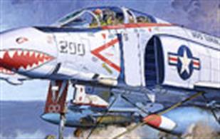 Precisely reproduced early version of the F-4B Phantom II as serving with the US Navy during the Vietnam war. Kit features one piece fuselage, narrow tyre and main wings. A range of air to air and air to ground weapons is supplied. Multi-coloured kit can be assembled without painting.Glue and paints are required