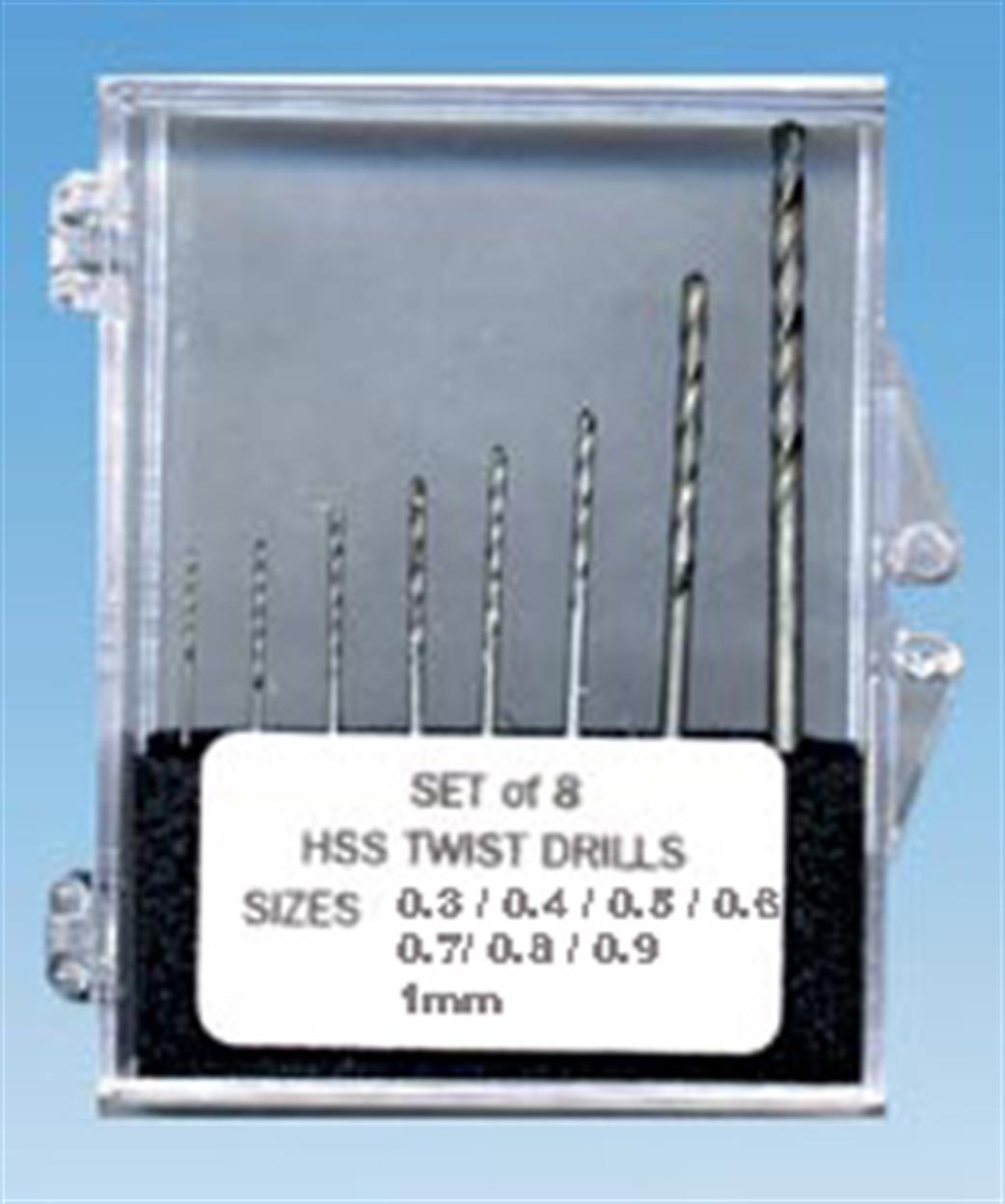 Expo  11509 HSS Drill Bit Set 8pc 0.3 - 1mm