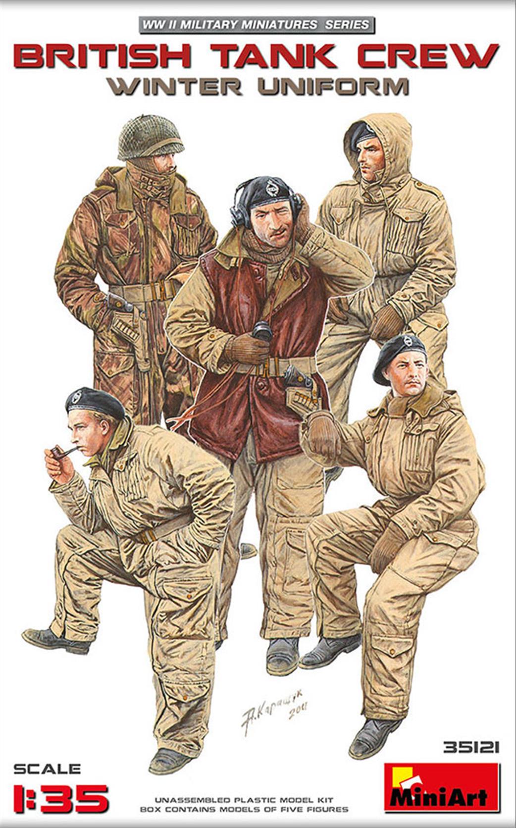 MiniArt  35121 British Tank Crew Winter Uniform Unpainted Plastic  figures