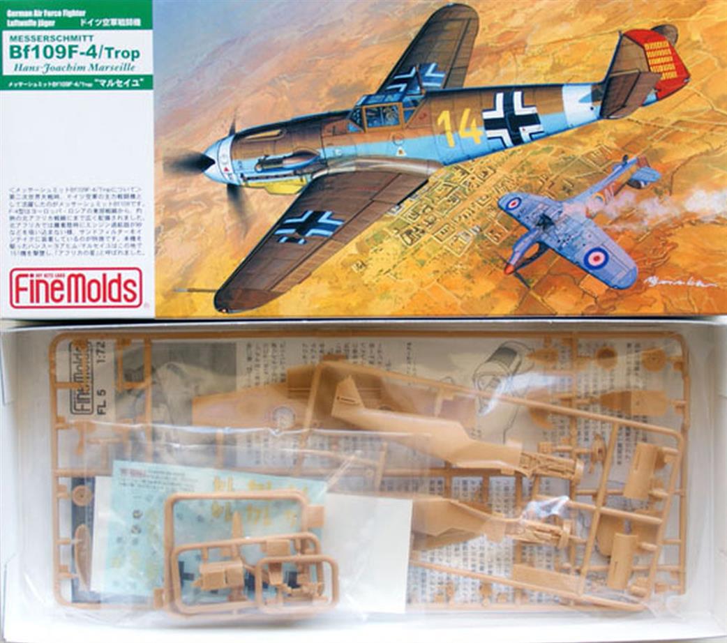 Fine Molds 1/72 FL5 Bf-109 F4 Tropical German WW2 Fighter Marseille Plastic Kit