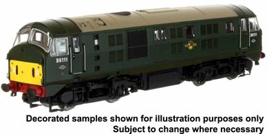 A highly detailed model of the North British design type 2 diesel electric locomotives in original condition (MAN engine), British Railways class 21.Model finished as D6111 in British Railways green livery with small yellow warning panels.