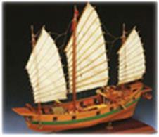 The last thing a clipper ship, loaded with tea and spices, wanted to see was a Chinese Pirate Junk, bristling with cannons. Junks such as this dotted the rivers and harbors of China and Hong Kong, and it was often impossible to tell whether they belonged to merchants or pirates until it was too late. Kit includes pre-cut beech and walnut parts; plank on bulkhead construction; wooden and metal fittings; sail cloth with bamboo parts; plan and instructions. The instruction booklet is very detailed, taking you through every step of construction.Scale 1:100, Length: 400mm.Skill Level 2