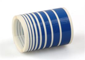 Trimline is a thin self adhesive film ideal for waterline marking. You get a 2½ metre length with 8 different width tapes on one roll. Widths 0.5, 0.8, 1.3, 2.1, 3.3, 5.0, 7.0 and 10.0 mm.The specially developed material adheres well to all surfaces and can be taken around tight curves without shrinking back and can be shaped around compound curves easily. The range of sizes from 0.5mm upwards means there is a size to fit all models from the smallest scale model to the largest model aircraft.