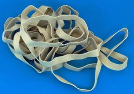 These white rubber bands are the best available NOT LATEX they are resistant against ultra violet (don't rot in the sun) and long lasting. Rinse in washing up liquid after use for even longer life.12&nbsp;per packet