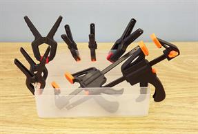 Set of 8 modellers clamps including2 x 2 in clamps, 4 micro clamps and 2 x 4 inch quick clamps.