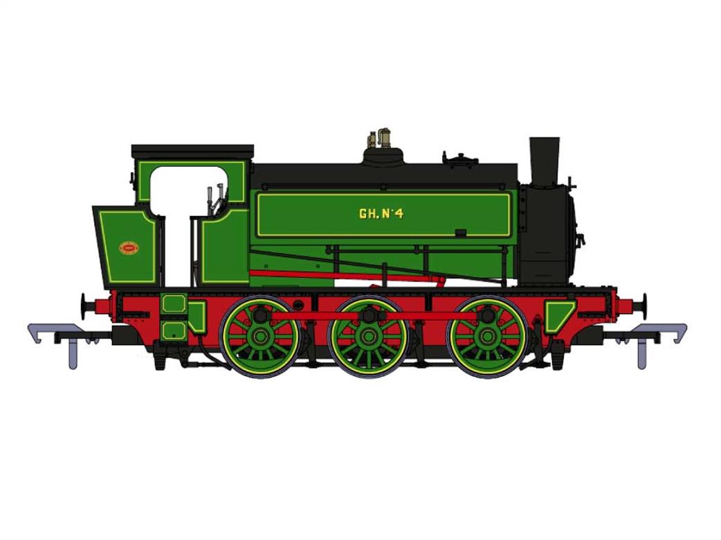 Rapido Trains 903015 Hunslet 3855 Glasshoughton No.4 16in 0-6-0ST Saddle Tank Lined Green OO