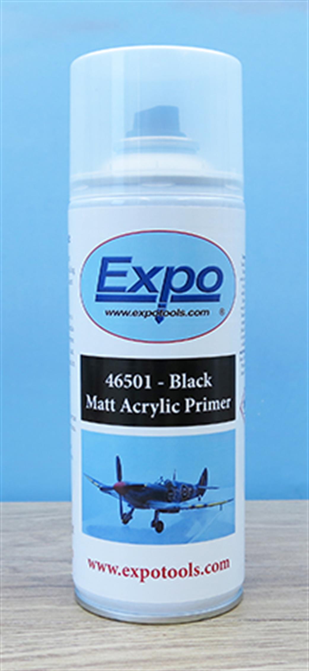 Expo 46501 Black Matt Acrylic Primer Spray 400ml Aerosol