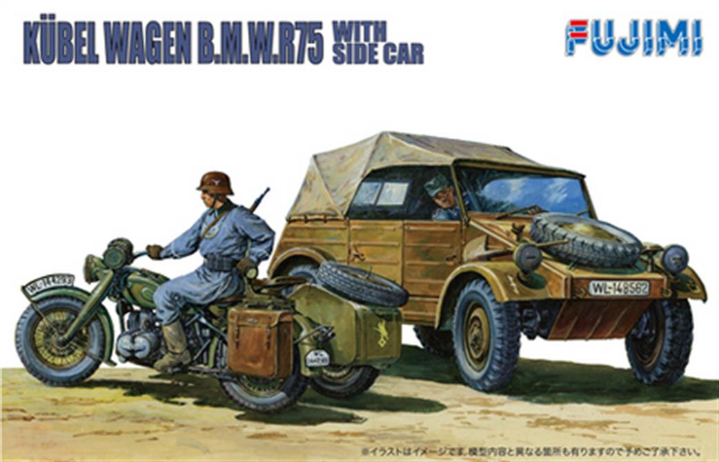 Fujimi 1/76 F761053 German Kubelwagen & Sidecar Kit