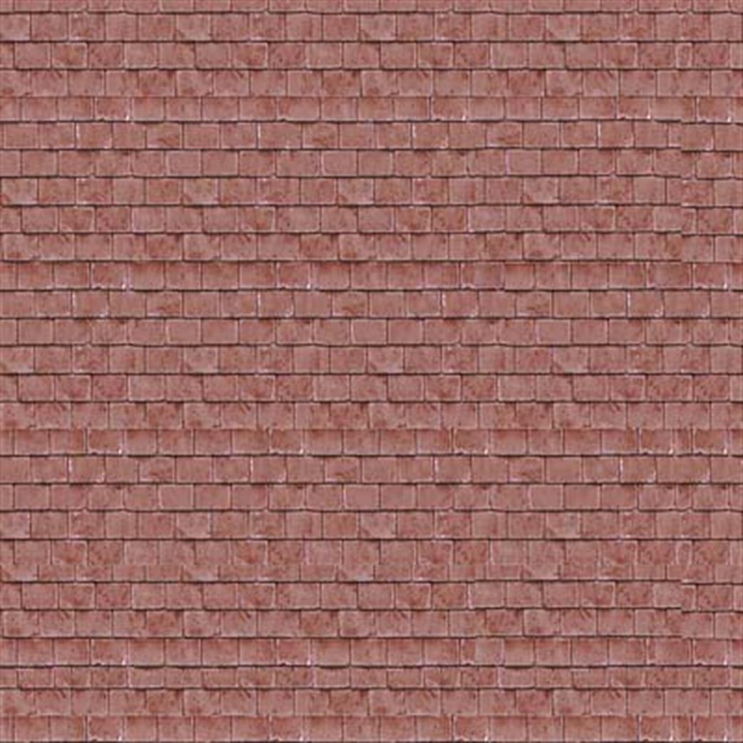 ID Backscenes OO BM063 Red Roof Tiles Self Adhesive 10 Sheets