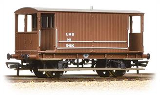 A detailed model of the early LMS standard design of goods brake van, a direct development of the last Midland Railway design. These vans were built with and without side lookout duckets, both styles remaining in service into the 1960s.This model of a van without lookout duckets is painted in the LMS bauxite colour.