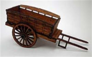 A detailed laser cut wood kit of a typical gerenal purpose horse drawn farm cart.Before the availability of the farm tractor after WW2 farmers would have used these basic horse-drawn carts to move around the farm, where it seems there is no end to the things needing to be moved. The daily rounds with animal feed, spare wire and timber for fences and repairs, corrugated iron for animal shelters, the list of cart loads is endless!