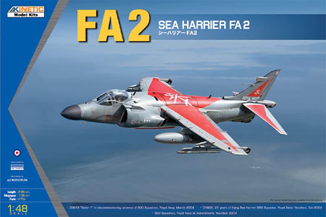 Kinetic Models 1/48 K48041 Sea Harrier FA2 Royal Navy Plastic Kit