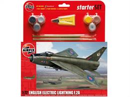 Airfix 1/72 English Electric Lightning F2A Starter Set A55305Comes with glue and paints to assemble.