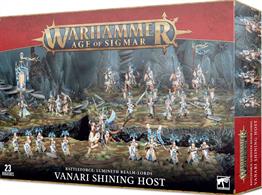 This Battleforce is a great starting point for a Lumineth army or can be used to expand an existing force.This box contains plastic models that come unpainted and require assembly.Battleforce contains:5 * Vanari Bladelords5 * Vanari Dawnriders10 * Vanari Auralan Wardens1 * Vanari Bannerblade1 * Vanari Starshard Ballista1 * Vanari Lord Regent