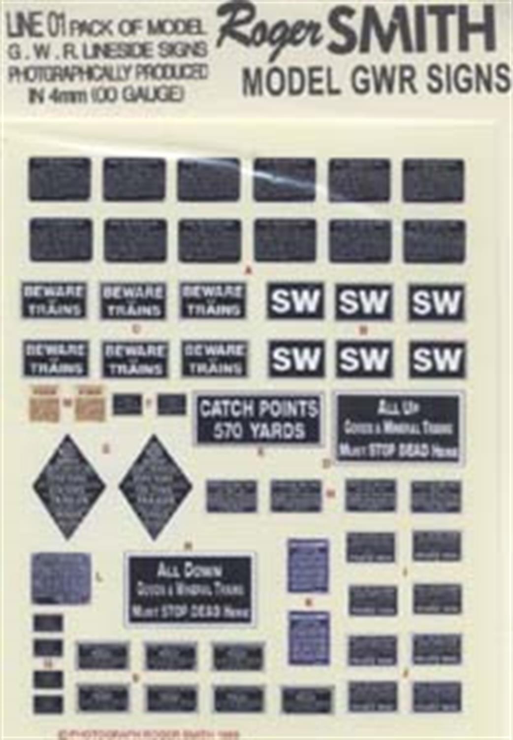 Roger Smith OO LINE01 GWR Lineside Signs