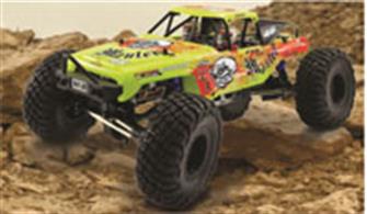 Hit the rough stuff in style with the Mauler from FTX. This frame chassis rock crawler is the ideal choice for tackling rocky, harsh off road terrain. Based on a full size frame buggy, the mauler features a moulded nylon roll cage with body panels and a two-seat interior just like the real thing. 