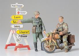 Tamiya 1/35 German Motorcyle Orderly Set 35241Glue and paints are required to assemble and complete the figures (not included)