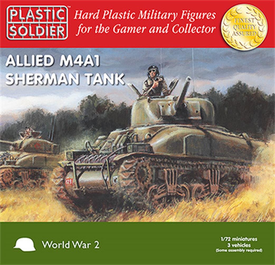 Plastic Soldier 1/72 WW2V20004 Sherman M4A1 76mm Plastic Kits Pack Of 3