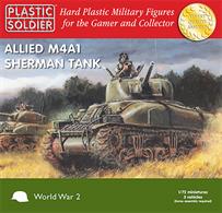  3 x 1/72nd Easy Assembly Sherman M4A1 75mm Tanks with British Commander figures and sand skirt options. Suitable for British and Commonwealth forces from El Alamein in 1942 onwards