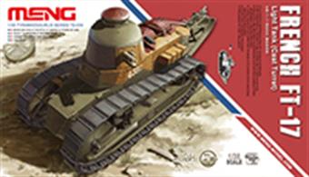 Meng' TS-008 1/35 Scale French FT-17 Light Tank (Cast Turret)Dimensions - Length 142mm Width 51mm.Glue and paints are required 