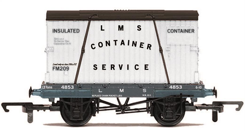 Hornby OO R60107 LMS Conflat A Container Flat with Insulated Container