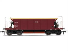 This ‘Seacow’ wagon model features box sections in the vertical ribs to reflect a later variation. The hook couplings enable easier coupling of other rolling stock and locomotives on your layout. Stanchions support the wagon in an MGR Hopper style. A handbrake wheel is also featured. This model comes in an EWS livery.