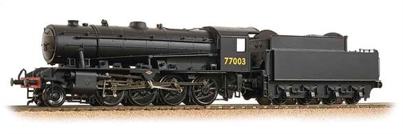 Bachmann Branchline 32-254A OO Gauge WD Austerity 2-8-0 77003 Wartime Plain Black LiveryThis model is finished as WD number 77003, a locomotive allocated to the LNER during WW2 and finished in a plain black livery.DCC Ready 21 pin decoder required for DCC operation.
