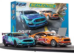 This set has everything you need to get racing, including two crash resistant cars that feature fully swiveling guide blades that allow 360degree movement, two easy speed limiting hand controllers plus 3.6metres of track complete with borders to add to the exciting drifting element of this race set. This Scalextric track layout can be added to with other Scalextric track pieces to increase in size and add other features.