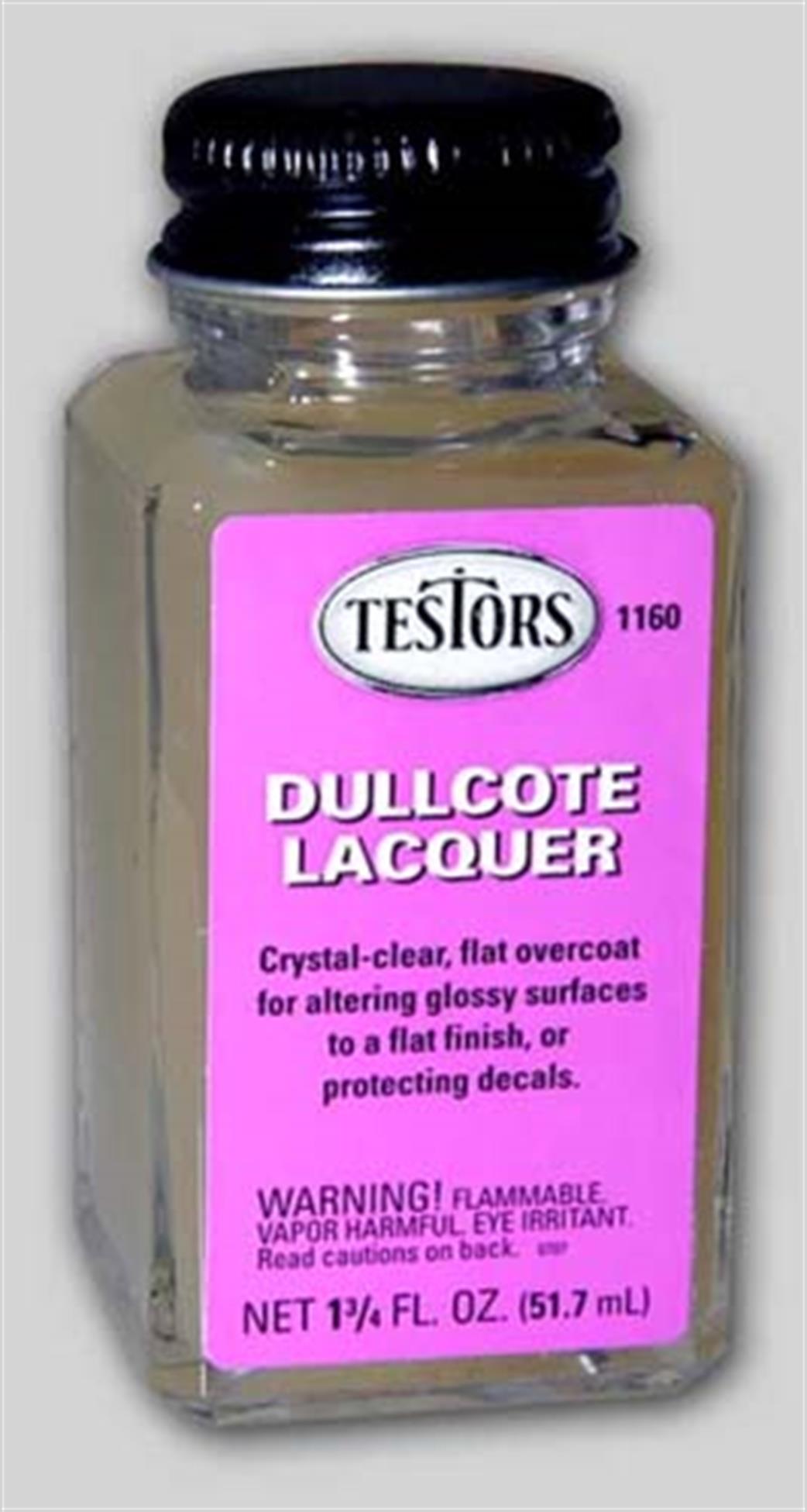 Testors  1160 Dullcote Flat Clear Finishing Lacquer 52ml Bottle