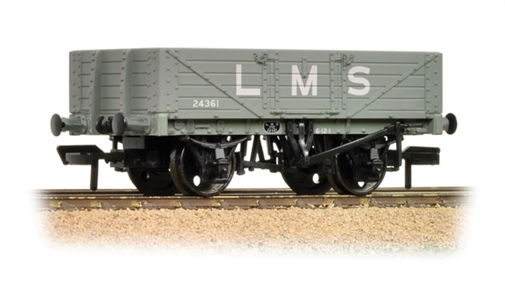 Bachmann OO 37-070 LMS Railway Grey 5 Plank Open Wagon
