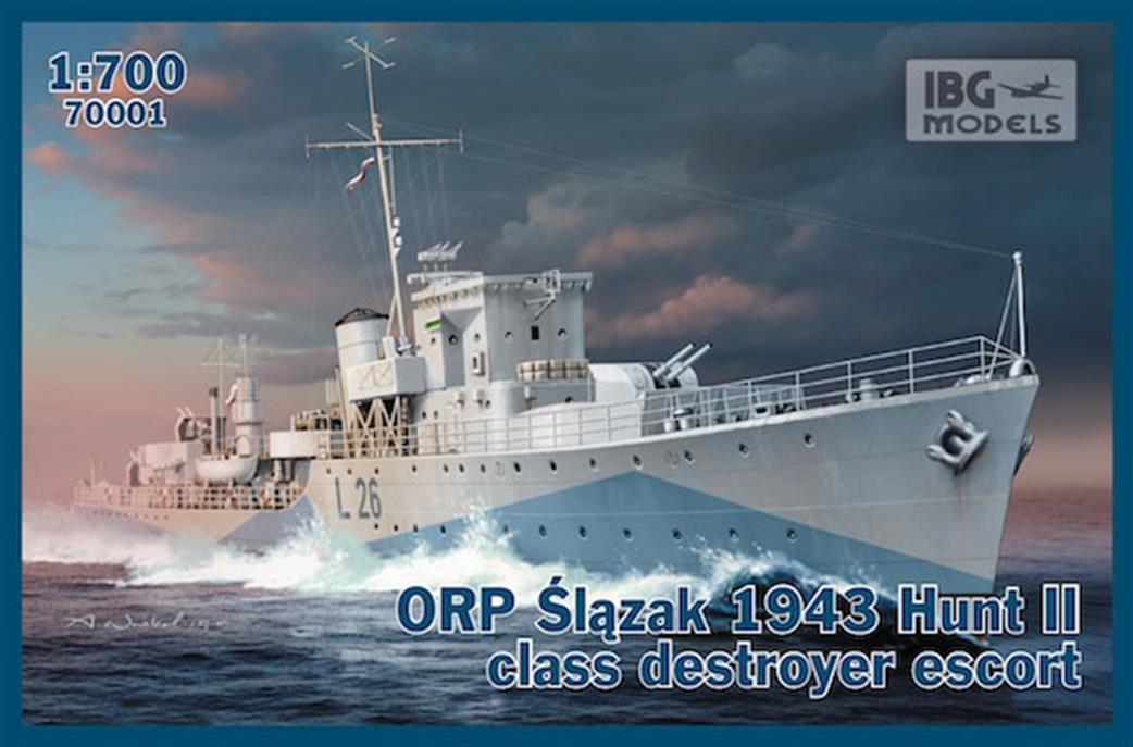 IBG Models 1/700 70001 ORP Slazak 1943 Hunt II Class Destroyer Escort Kit