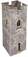 Printed card kit building a single watch tower which could be incorporated into a castle or town/city wall or positioned in a background scene as a folly or church tower.