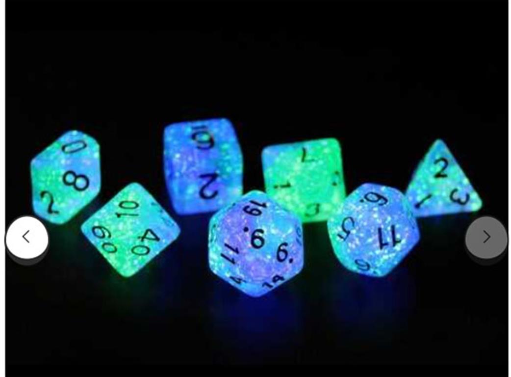 SDZ0006-03 Sirius Peacock Glow-worm Polyhedral Dice Set 8pc