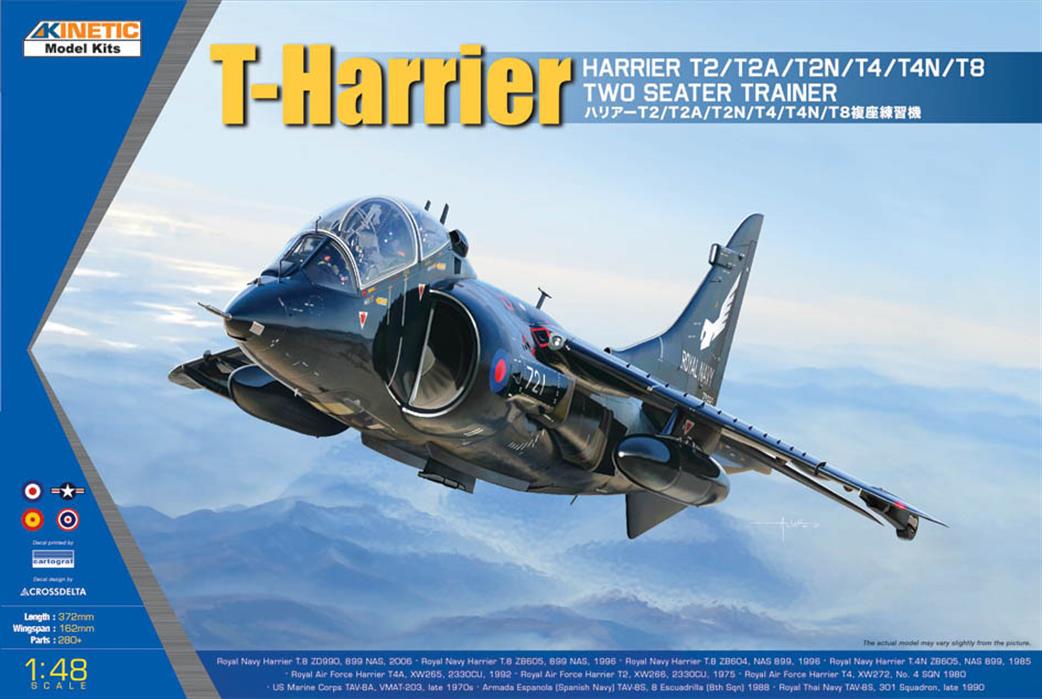 Kinetic Models 1/48 K48040 BAe Harrier T.2/T.4/T.8 Two Seat Trainer Aircraft Kit