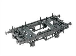 These Underframe kits give a choice of a 9ft wooden or 10ft steel type Sole Bars and include: • Actual working axlebox springs  • Sprung metal buffers • Choice of 9 foot (wooden) or 10 foot (steel) solebars • Pin-point axles and bearings for maximum length trains  • Both Peco Simplex and Peco Anita tension lock couplings.Romford wheels and bearings can be used to complete the model.