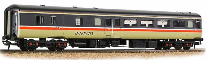 Detailed models of the BR air conditioned express passenger stock built from the early 1970s. BR was one of the first European railways to offer air conditioned accommodation as standard on principal services.These models are of the Mk.2F coaches, the last of the Mk.2 series build (1973-1975) and almost identical to preceding Mk.2E coaches (1972-73 build), the design changes relating primarily to the air conditioning plant. These two builds formed the backbone of the InterCity locomotive-hauled coach fleet during the 1970s and 80s.This model of the second class brake coach with open plan seating is painted in the InterCity swallow livery.Era 8 1982-1994.