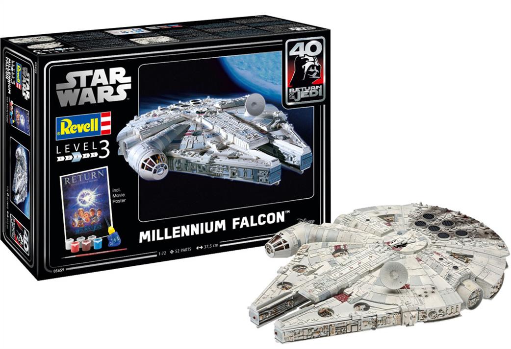 Revell 1/72 05659 Millennium Falcon 40th Anniversary Return of the Jedi Gift Set
