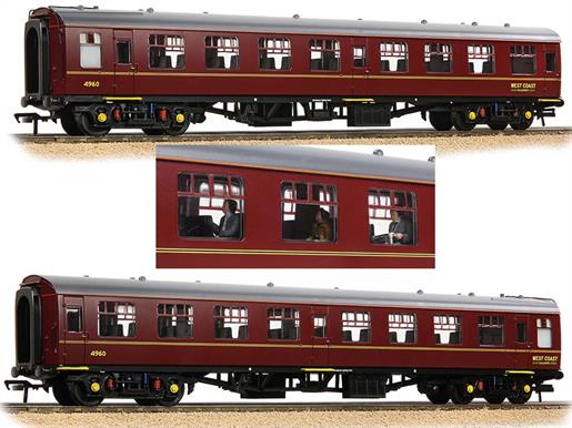 A good model of the BR Mk.1 second class open coach numbered W3984. This coach is fitted with commonwealth type trucks and painted in theï¿½maroon livery, introduced in 1956.
