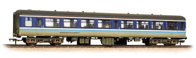 Bachmann's new mark 2 coaches feature neatly fitted flush glazing and many separately fitted underframe equipment units. The brake cylinders and push rods are also represented.This model carries the Regional Railways livery, most commonly seen on the busy Trans-Pennine services in the late 1980's and early 1990's.