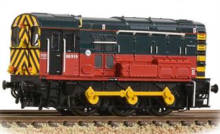 Detailed N gauge model of BR class 08 diesel shunting locomotive 08919 finished in RES Rail Express System red and black livery.Model fitted with DCC controlled sound system.