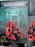 This boxed set contains 1 multi-part plastic Aeldari Wave Serpent and includes options for a twin-linked bright lance, twin-linked star cannon, twin-linked missile launcher, twin-linked shuriken cannon and a twin-linked scatter laser turret.