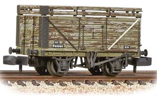 A detailed model of an 8-plank open coal wagon fitted with coke extension rails.